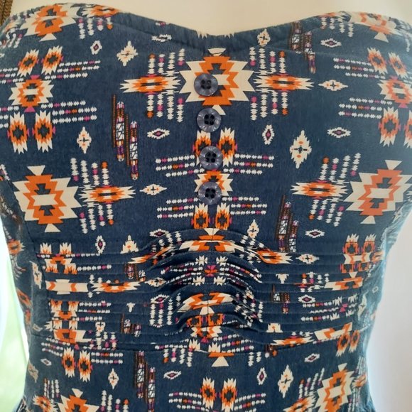 Navy Aztec print Romper Dress by BeBop: This is a junior brand: Size M - Picture 8 of 9